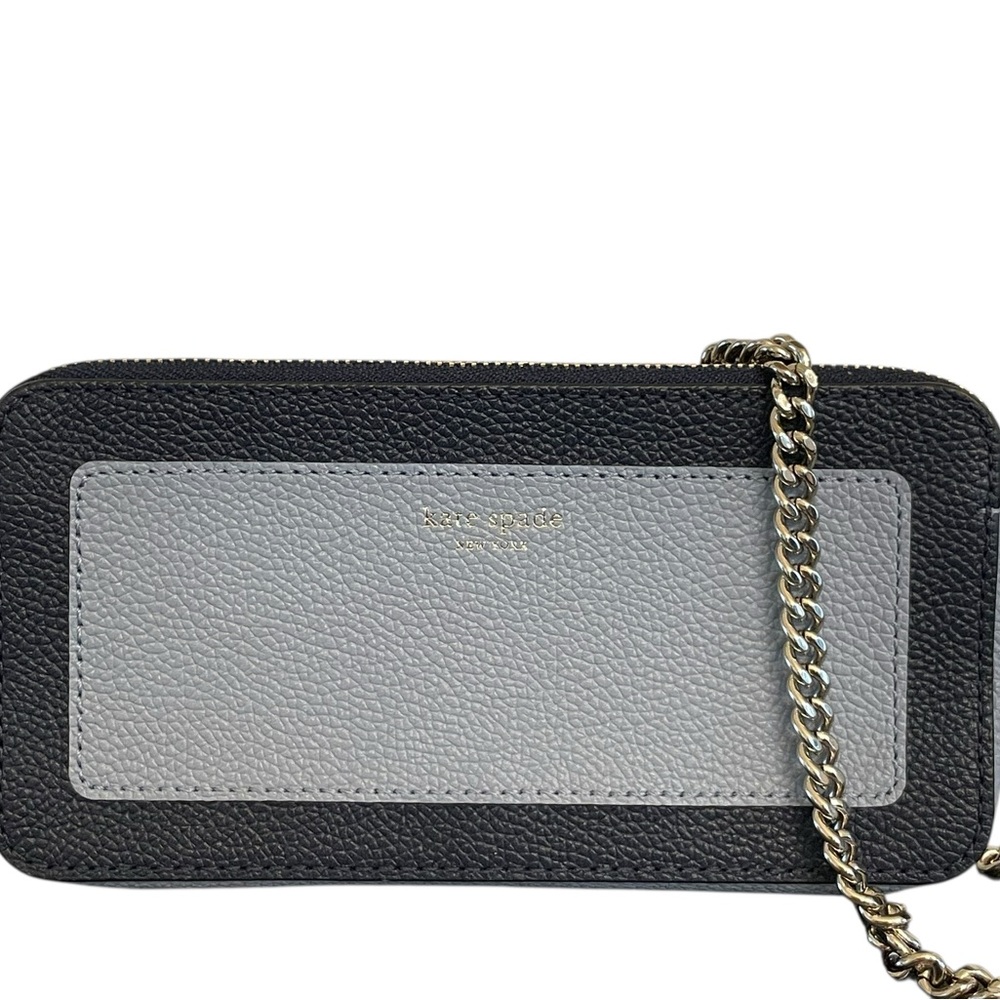 KATE SPADE Leather Marguax Double Zip Color Block Horizon Blue Crossbody Bag - Picture 3 of 16